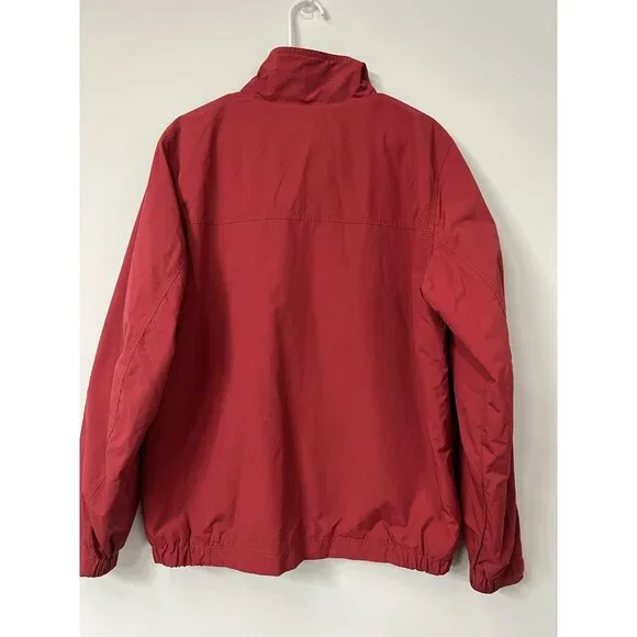 Vtg LL Bean Men's Medium Red Fleece Lined Warm Up Jacket Bomber Athleisure - Picture 4 of 4